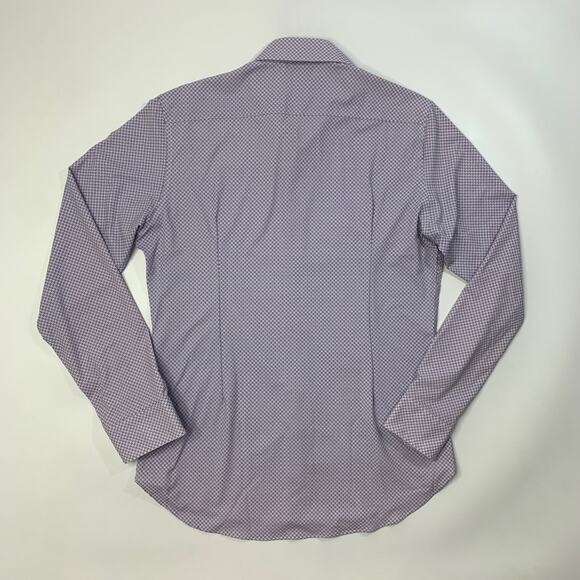 State of Matter Shirt Mens M White Blue Purple Micro Print Performance Stretch - Picture 7 of 12